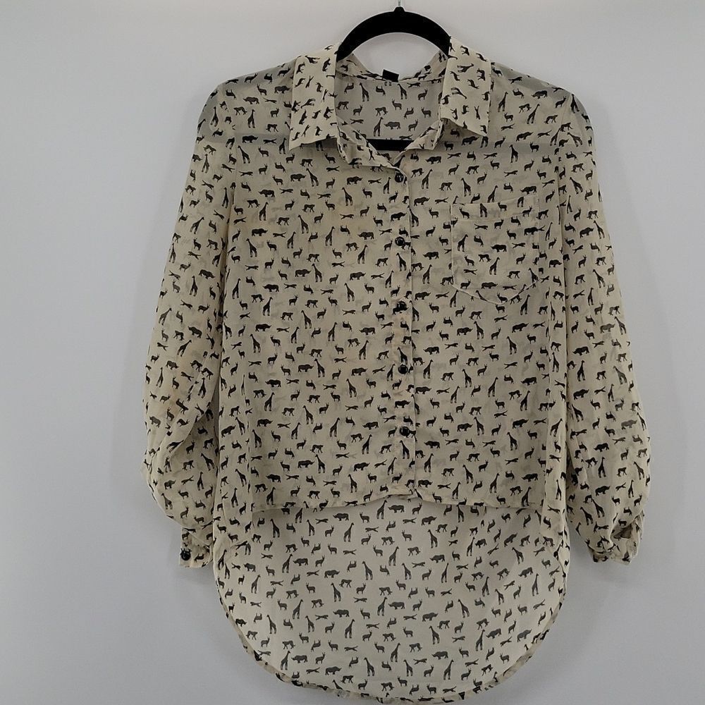 3 For $20 Sweet Rain Cream w/ Black animal prints size S